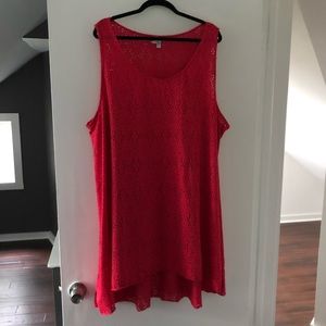 Coral cutout swim coverup - plus size 3x